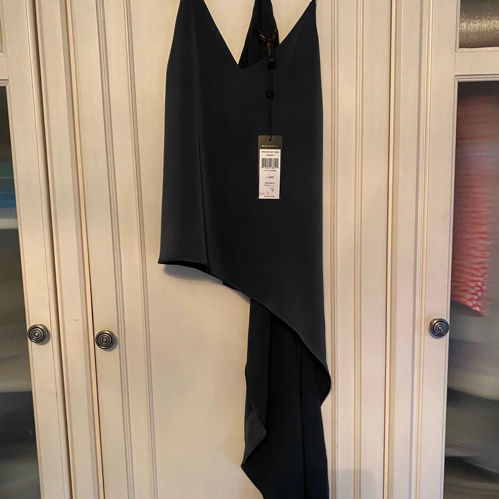BCBG winter green silk top